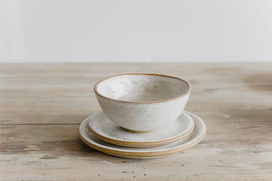 Ready to Ship - Dinner Plate + Salad Plate + Cereal Bowl - KJ Pottery