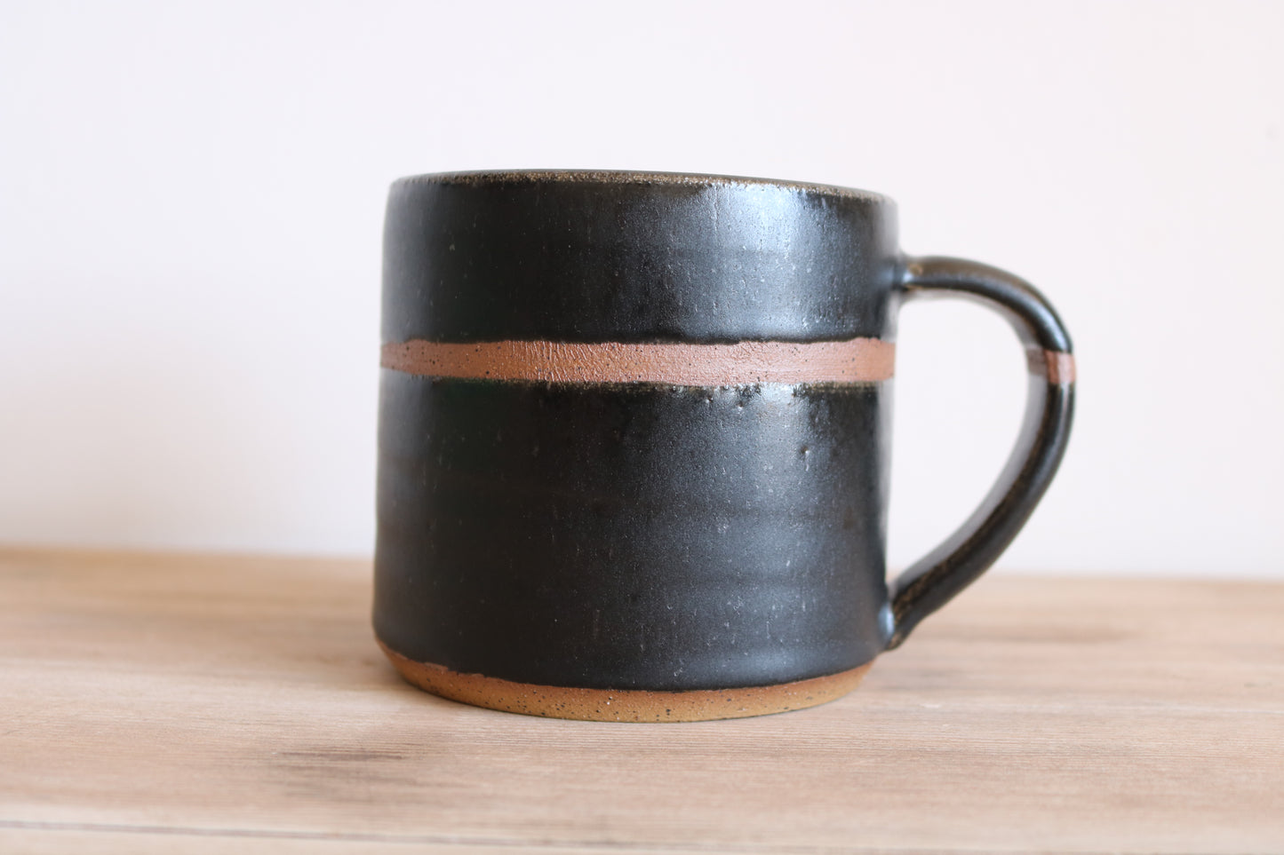 Mug - black on black - KJ Pottery