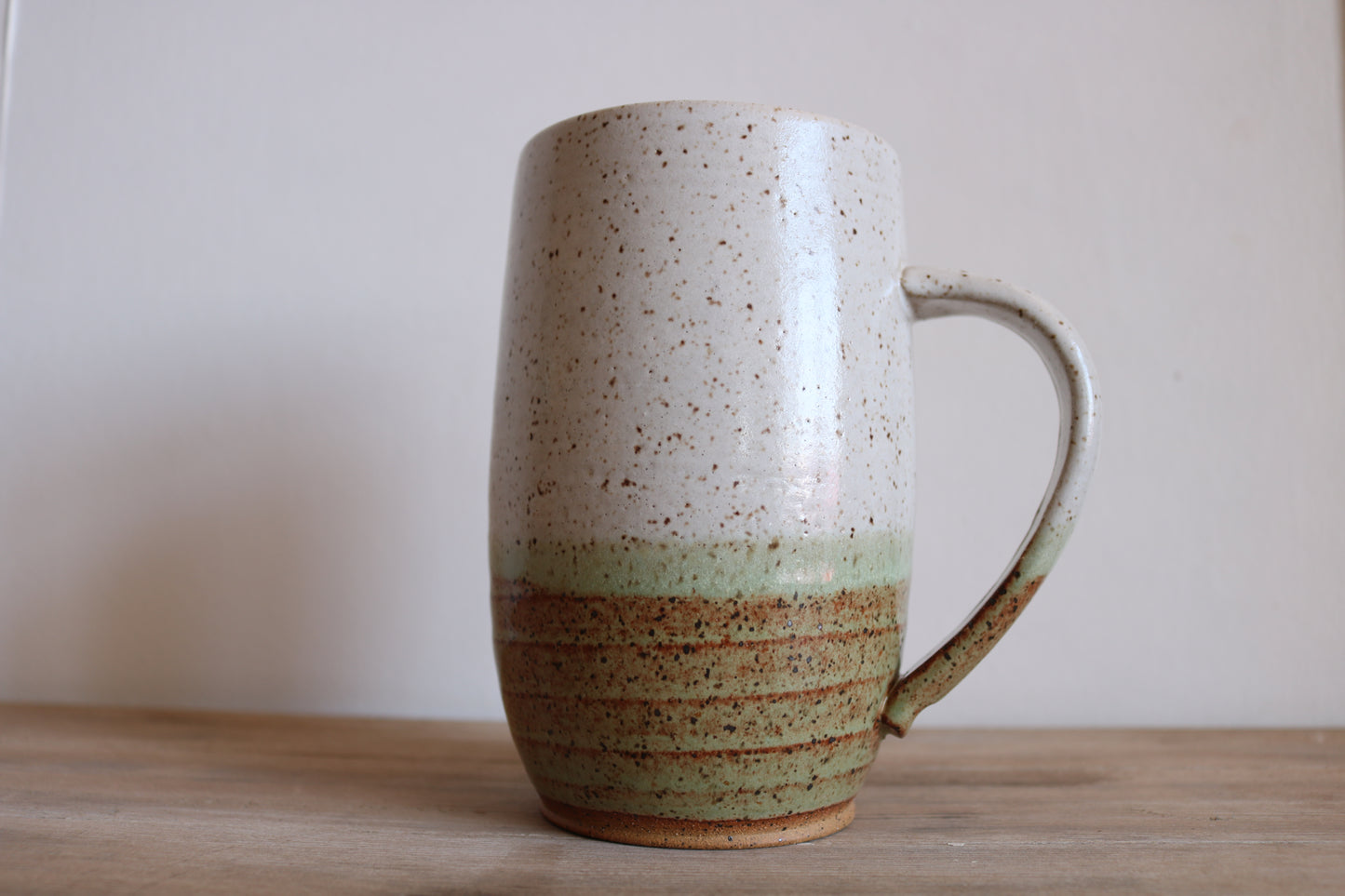 Mug - white & desert - large mug - KJ Pottery