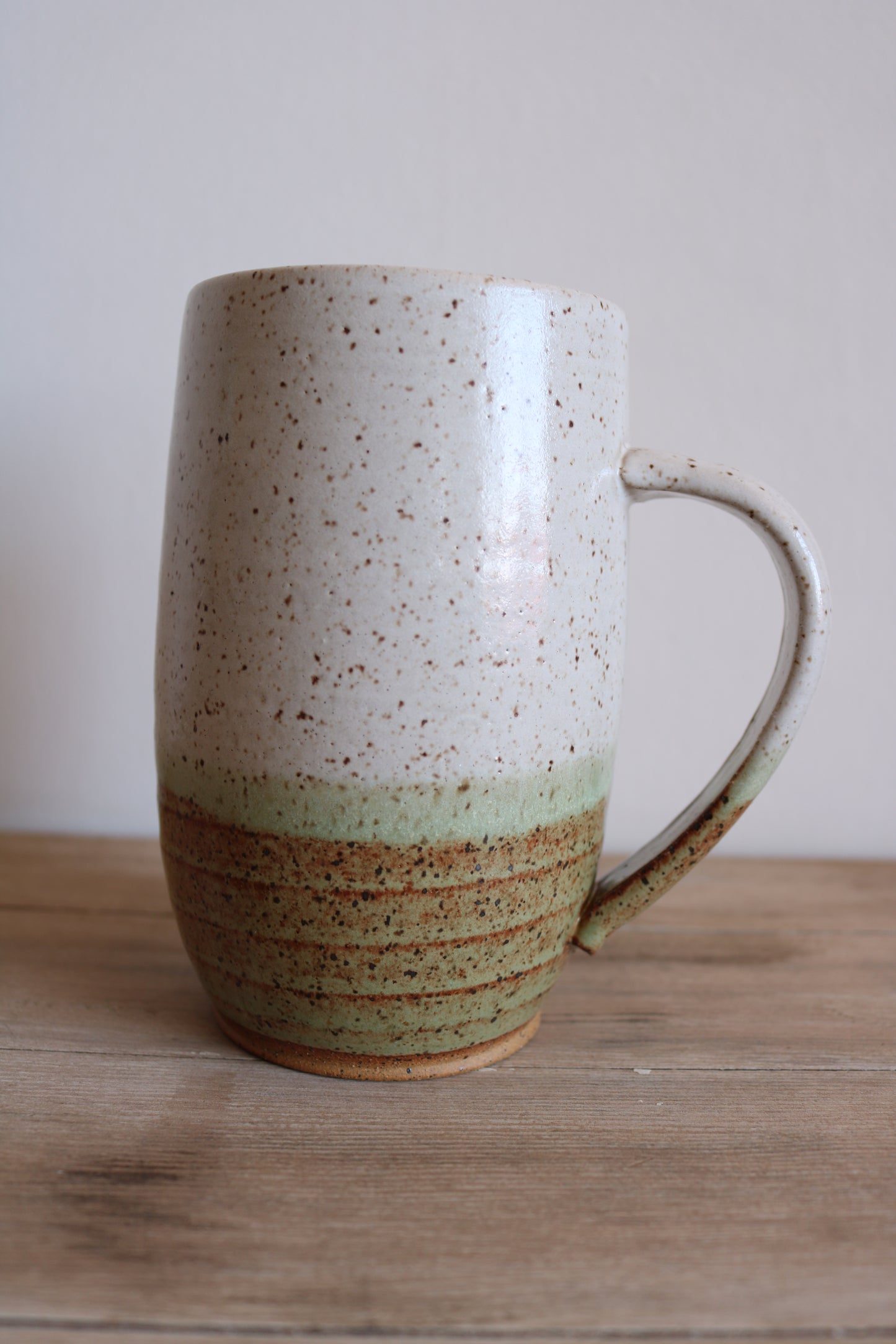 Mug - white & desert - large mug - KJ Pottery