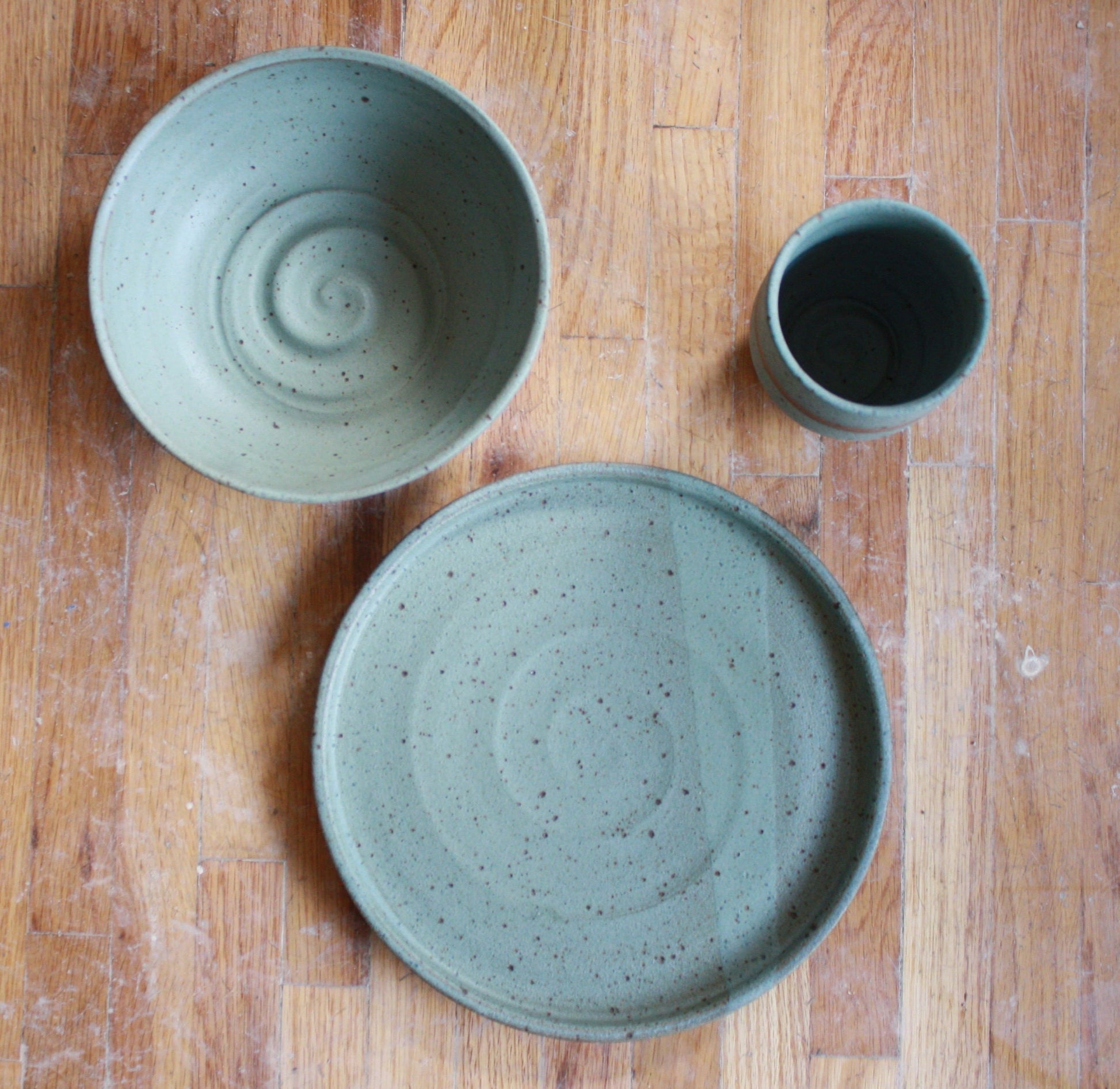 Dinner Plate + Ramen Bowl + Tumbler - KJ Pottery