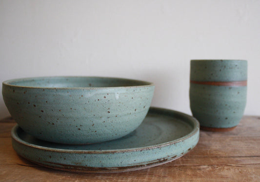 Dinner Plate + Ramen Bowl + Tumbler - KJ Pottery