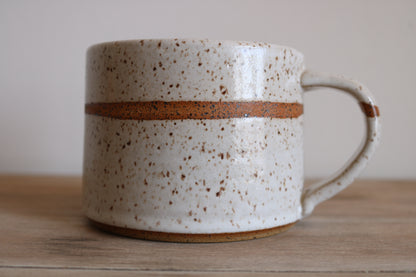 Mug - white on white - KJ Pottery 